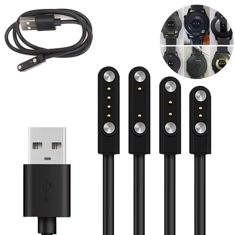 Universal Watch Magnetic USB Dock Smartwatch Charger USB Charging Cable For Adult/Kid Smart Watch Adapter 2Pin 4Pin 2.5mm-7.62mm