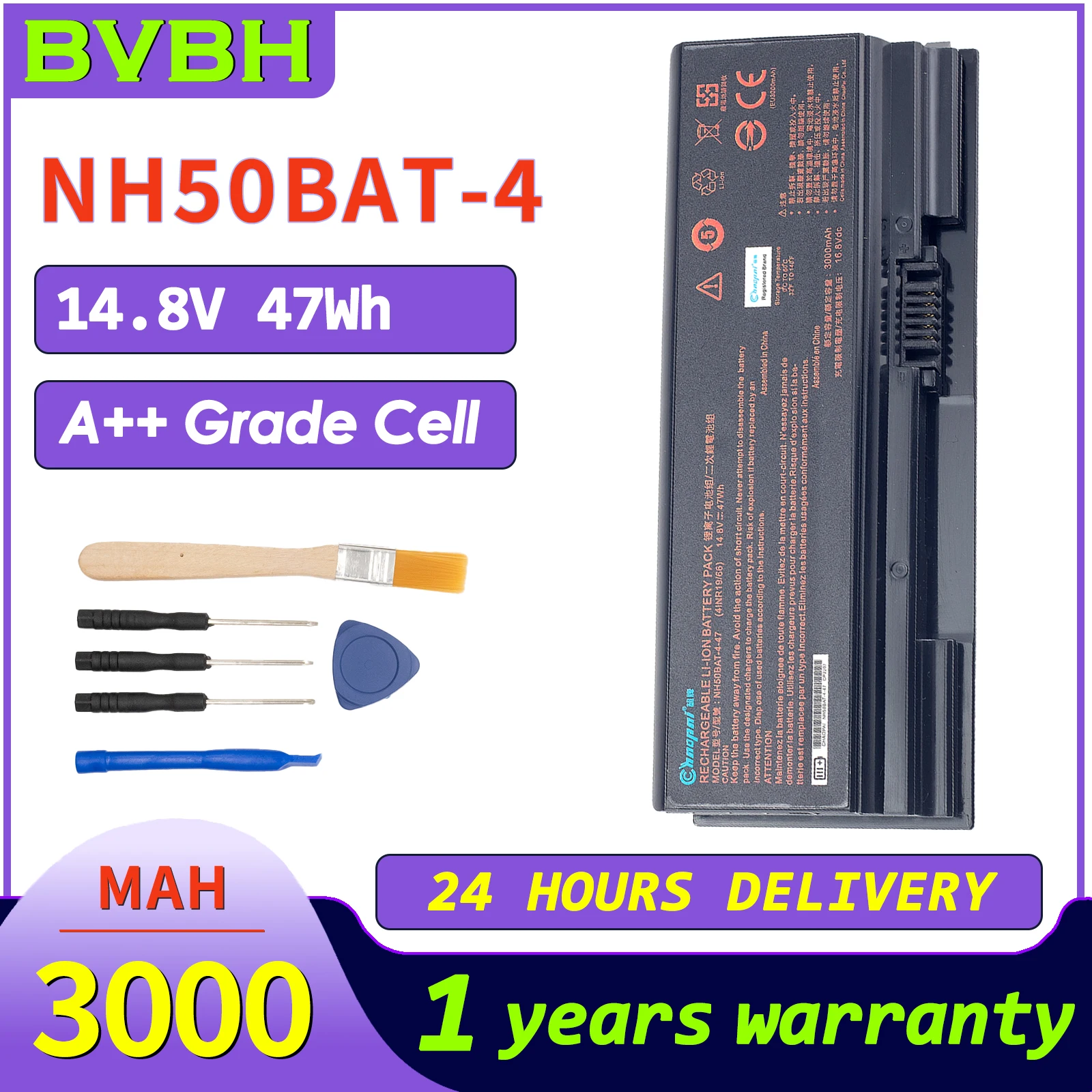 

BVbh NH50BAT-4 Battery for Clevo NH70RAQ/NH55EDQ/NH50RA For machenike NH70RHQ/NH58RCQ/T58 For Sager NP6875