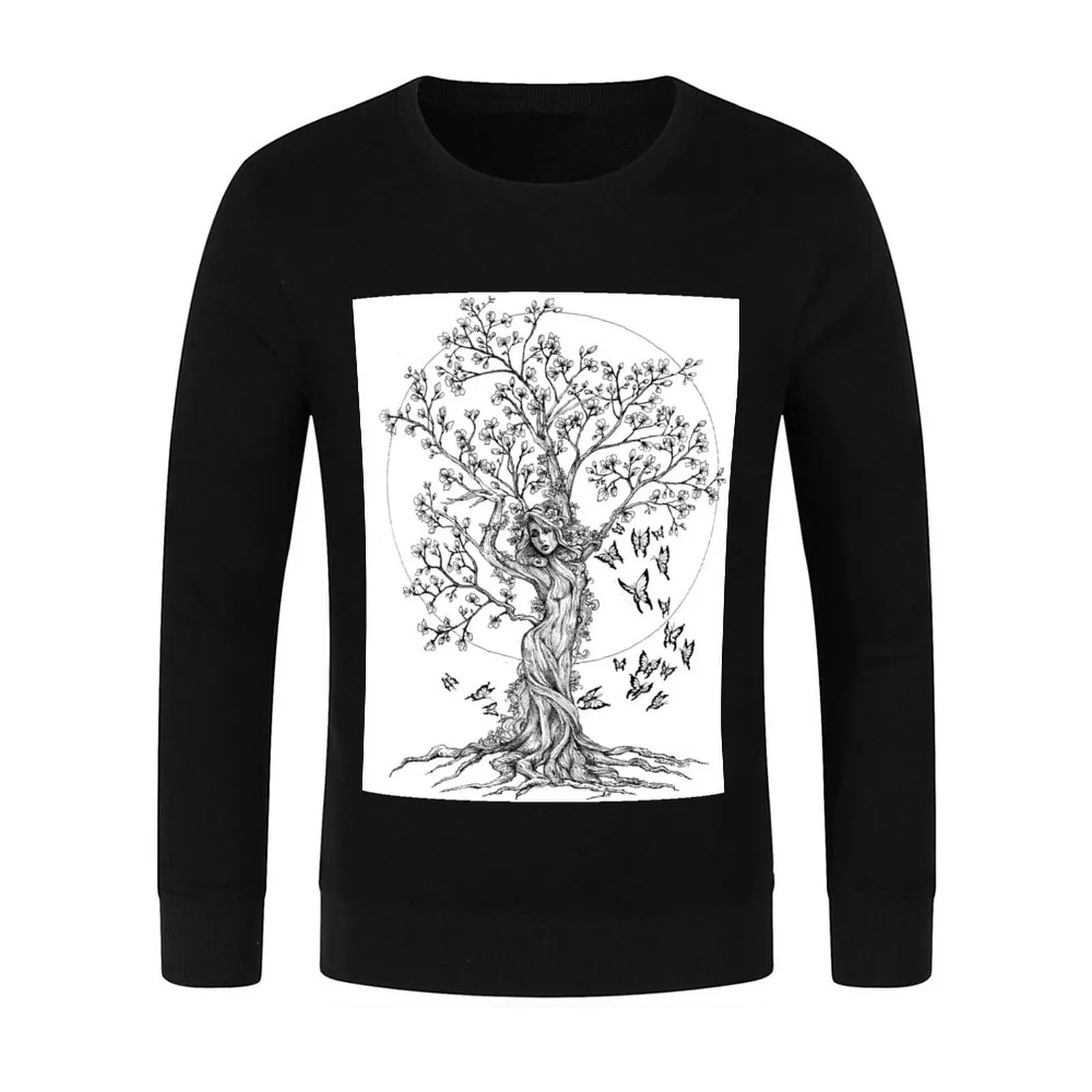 Gaia Tree of Life بلوفر رجالي ملابس الخريف ملابس رجالي بدلة رياضية ملابس رجالية بلوفر