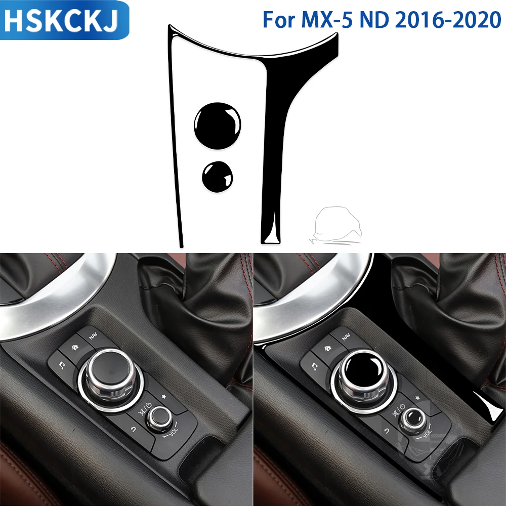 

For Mazda MX-5 ND 2016—2020 Car Accessories Interior Black Plastic Multimedia Surrounding Panel Cover Trim Sticker Modification