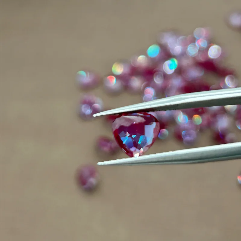 Lab-Created Alexandrite Color Change Russian Lab-Grown Loose Gemstones Heart Shape Faceted Jewelry Ring & Pendant Size Stone