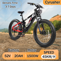 Cyrusher Ranger 2.0 Electric Bicycle 1500W Motor 52V20Ah Battery Ebike Hydraulic Brake 26 in Tire Electric Bike Max Speed 28Mph