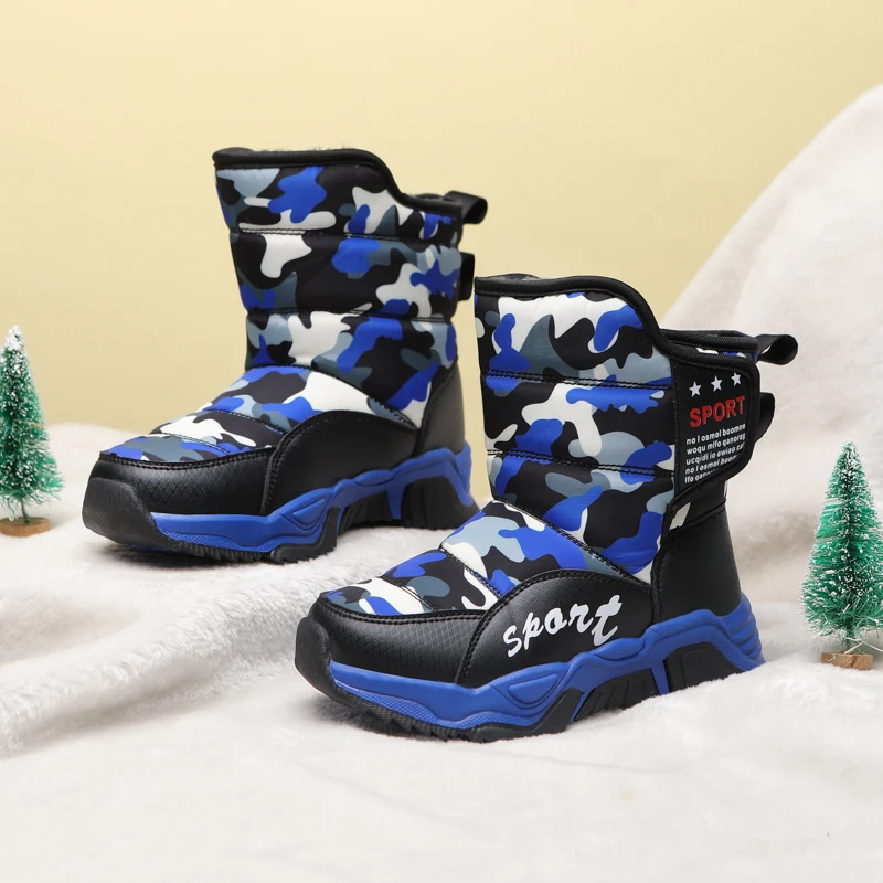 Boys Girls Snow Boots Winter Outdoor Waterproof Slip Resistant Cold Weather Shoes(Little Kid/Big Kid)