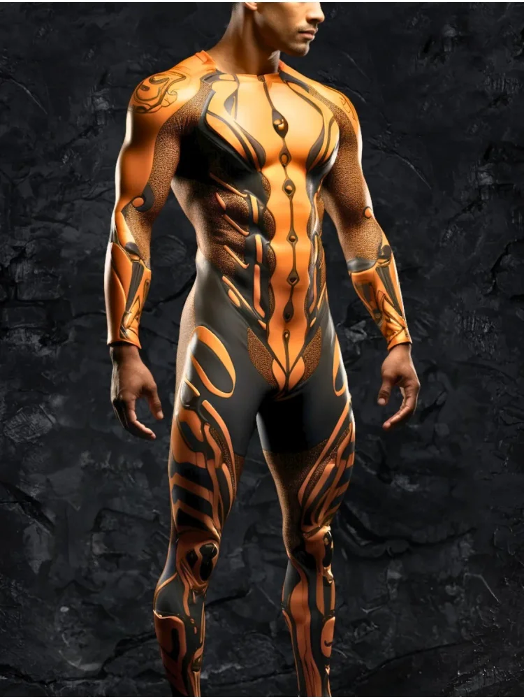 Halloween Smart Künstlerisches Kostüm Herren Technologie-Strumpfhose Karnevalsparty-Strumpfhose Bühnenauftritts-Jumpsuit Stretch-Bodysuit – Detail 6