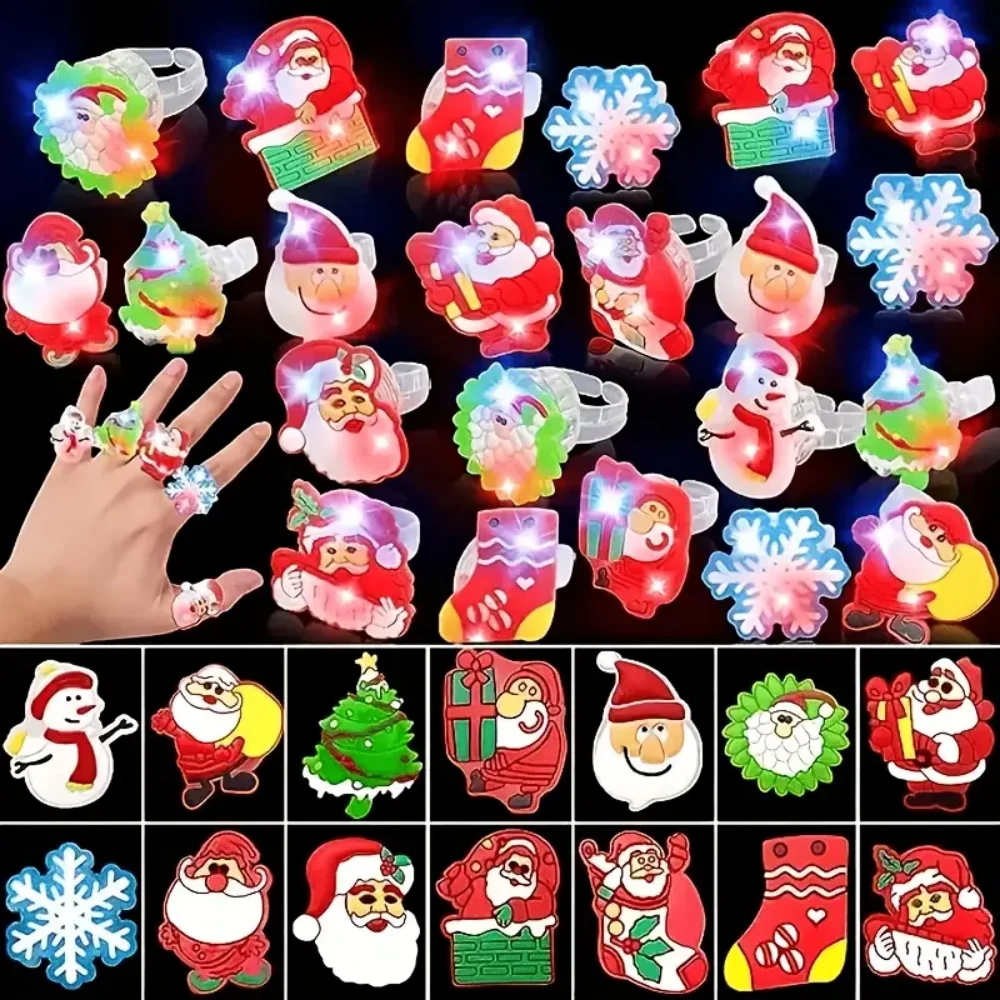 50 حلقة أطفال للهالوين، حلقات فلاش LED، حلقات مضيئة، ألعاب مضيئة، عناصر حفلات كرنفال الهالوين، ألعاب مضيئة، su