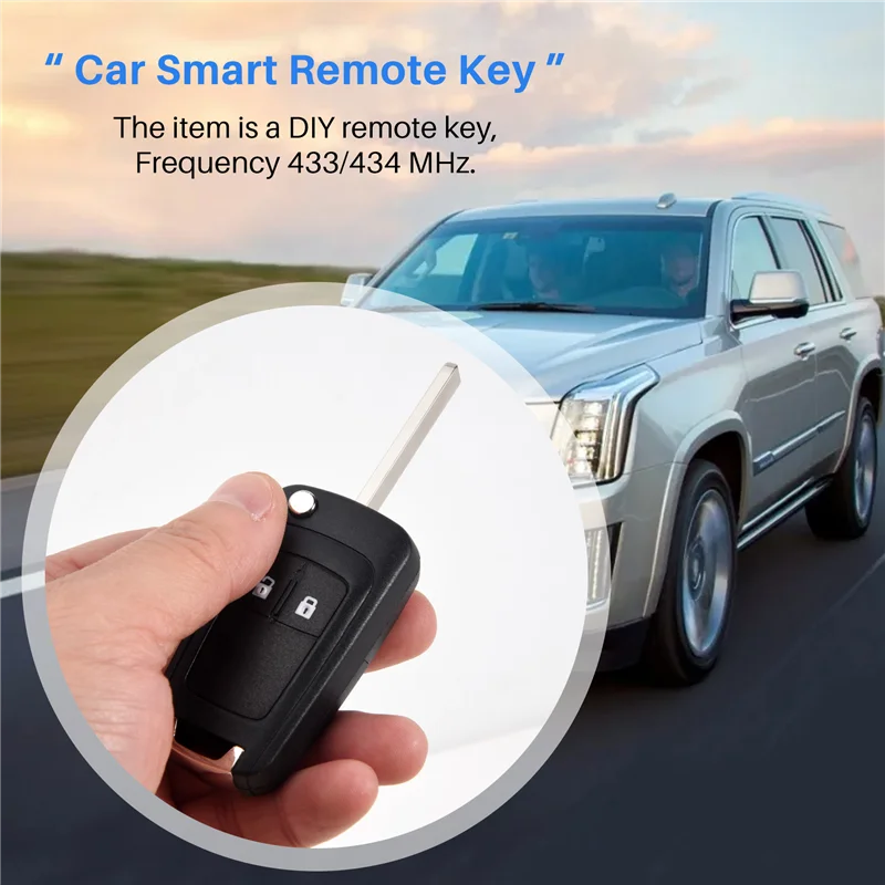 

Latest 2 Buttons 434Mhz With ID46 Chip Car Remote Control Key Fob For Aveo Cruze Orlando HU100 Blade