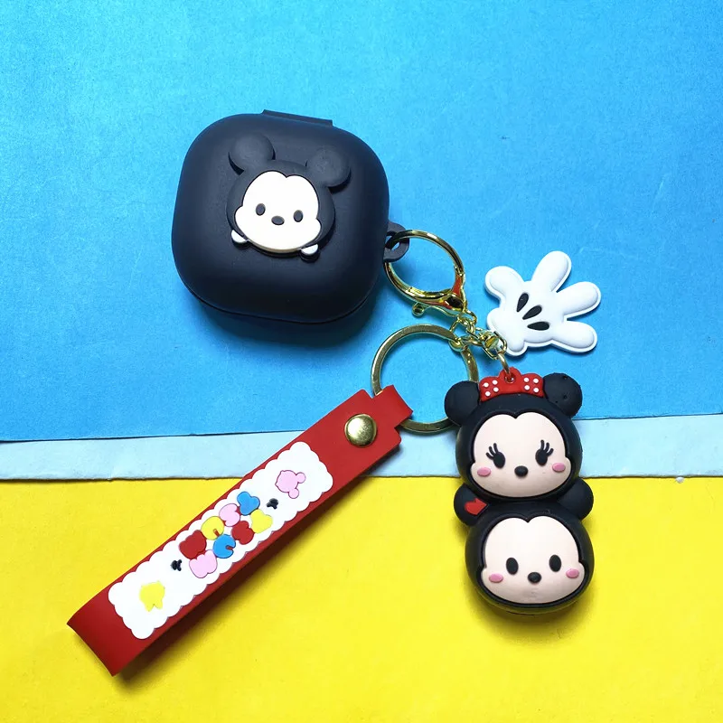 만화 디즈니 이어폰 케이스 커버, 실리콘 무선 이어버드 보호 쉘, 키체인 포함, 삼성 갤럭시 Buds2 프로 라이브 2