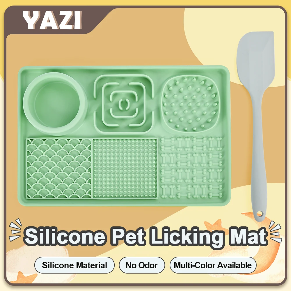 Silicone Licking Pad for Pet, Anti Slip Placemat, Slow Eating Mat, Anxiety Relief, Training Dog Lick Mats, Feeding Supplies