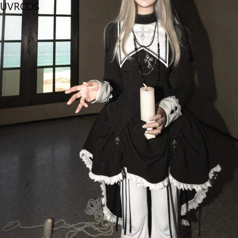 Japanese Victorian Punk Style Lolita Dress Sets Women Gothic Y2k Halloween Cosplay Princess Dress Harajuku Eveing Party Dresses