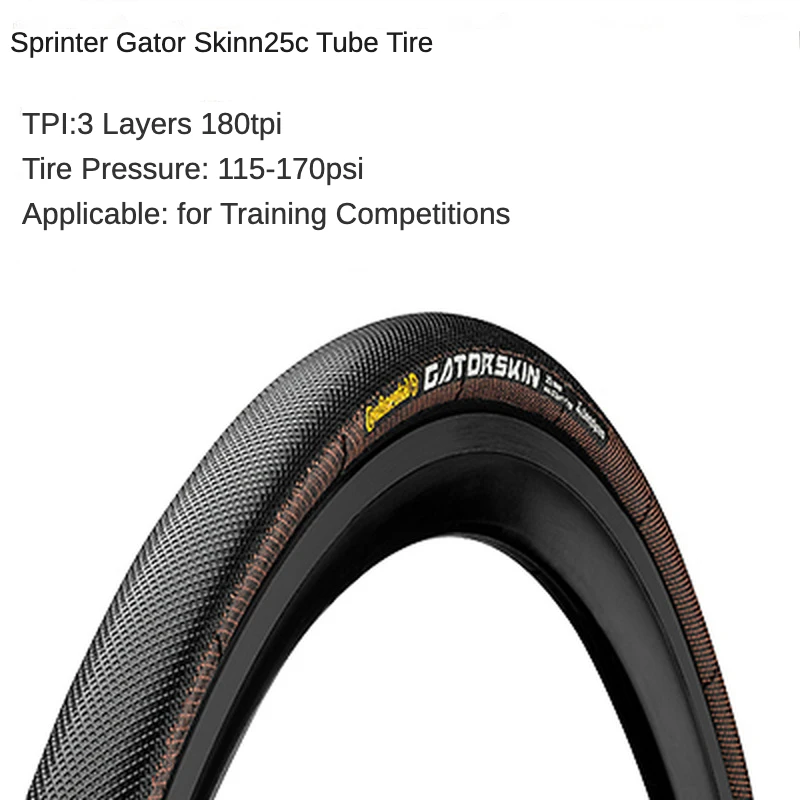 ! Continental Horse Brand Sprinter Gatorskin Crocodile Skin Road Bike Competition Tube Tire 700 * 25C