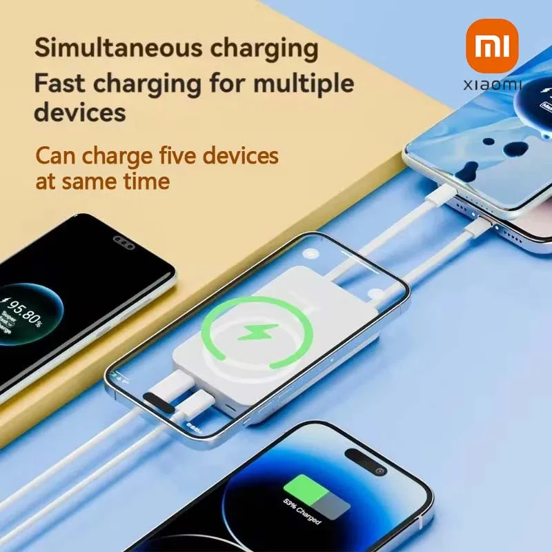 Xiaomi 50000mah パワーバンク 22.5w 急速充電 Magsafe ワイヤレス充電用 内蔵ケーブル iPhone 用ポータブルパワーバンク