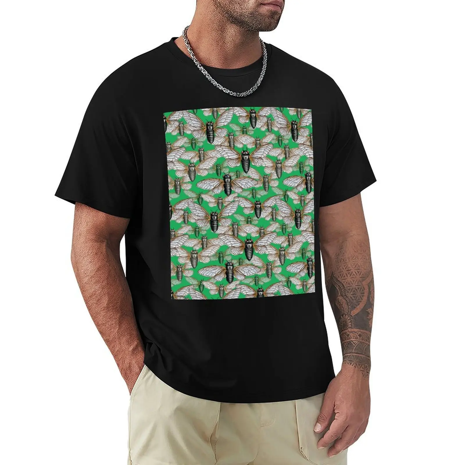 Cicada Swarm in Leaf Green T-Shirt UV Sun Protection Tee Shirt