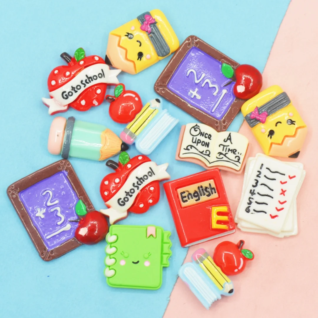 Resin Stationery Scrapbooking Embellishments Back to School Miniatures Dollhouse Stationery Decoration DIY Crafts Supplies