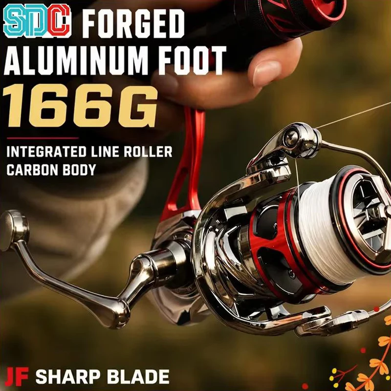 Teben Sharp Blade Lure Spinning Fishing Reel Cold Forged Aluminum Foot Carbon Body Lightweight Smooth Long Casting High Strength