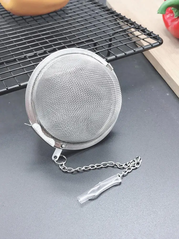 Boule à thé infuseur à thé en acier inoxydable maille en acier inoxydable passoire à thé avec chaîne assaisonnement épices crépines filtres