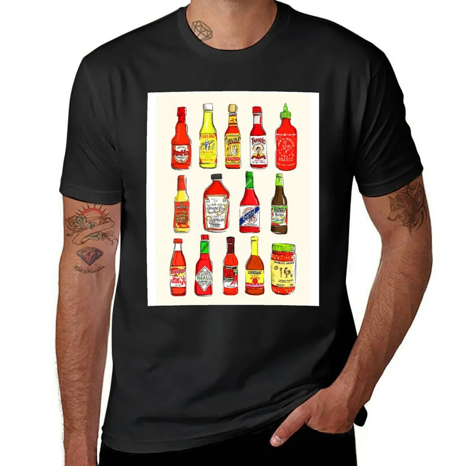 The Most Relevant Hot Sauce In The World T-Shirt boys animal print anime clothes tees blanks oversized t shirt men