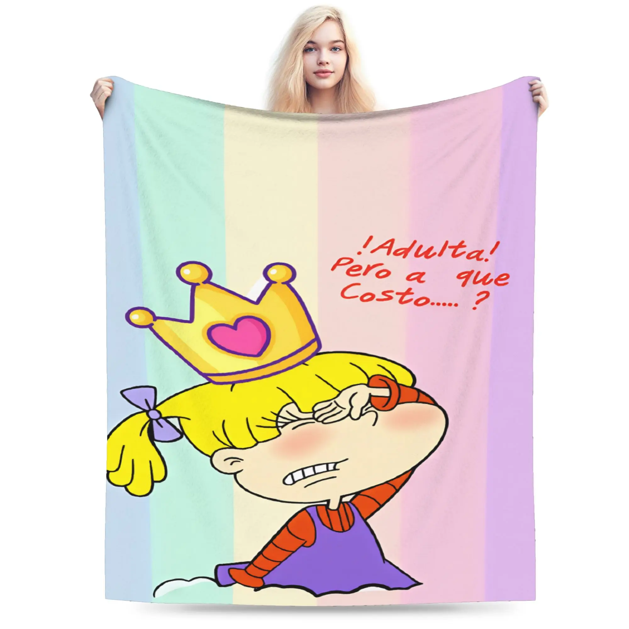 Rugrat Character Throw Blanket Soft Cozy Funny Blankets  For Living Room Travel Car Flannel Bedspread Bed Cover
