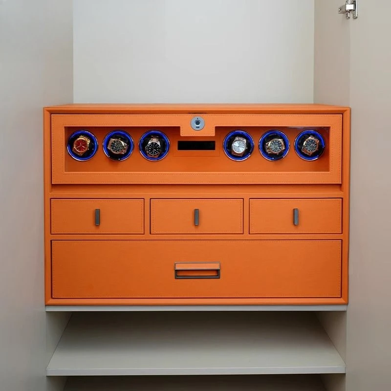 Leather password, fingerprint drawer safe, watch shaker safe.