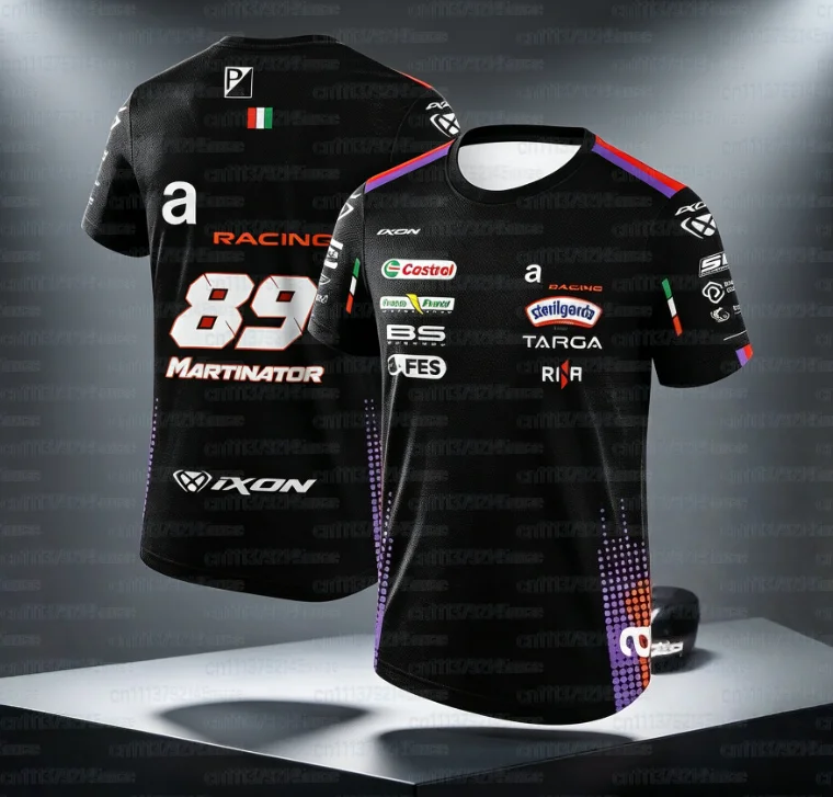 2026 Marco Bezzecchi 72 Team T-Shirt Martín 89 Fahrer Schnelltrocknendes Kurzarm-Oberteil Sport Casual Herren T-Shirts FamilyMatching – Detail 4