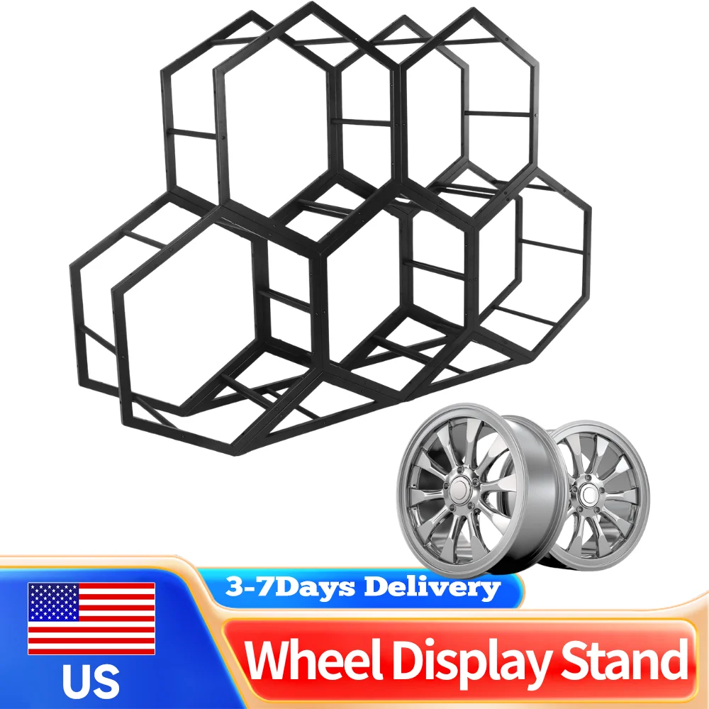 

Stackable Spare Tyre Organizer Steel Wheel Display Stand Small Hexagon Rack Stable Structure for Car Garage Tuning Store Worksho