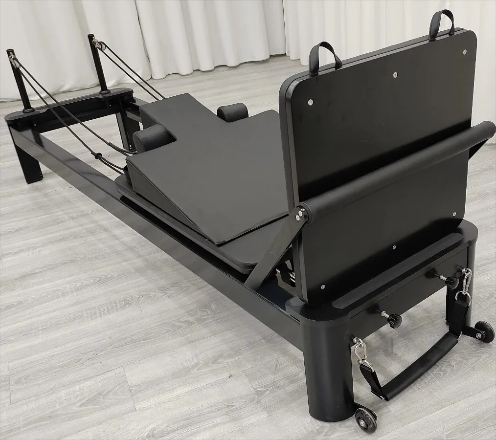 Equipo de Pilates de Grado Comercial, Reformer de Pilates de Aluminio, Reformer Elevado de Pilates, Gimnasio, Yoga, Estudio Comercial
