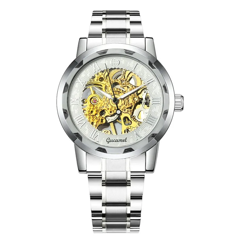 Mechanische Uhr Modische mechanische Herrenuhr, manuell aufgezogene mechanische Uhr mit durchgehendem Hohldesign Herrenuhr