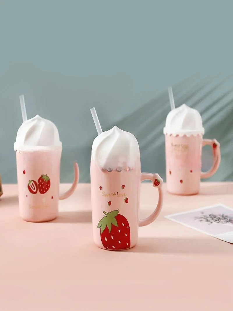 

Креативная эмалированная кофейная кружка St Berry Ice Cr с ручкой, 400 мл, без крышки