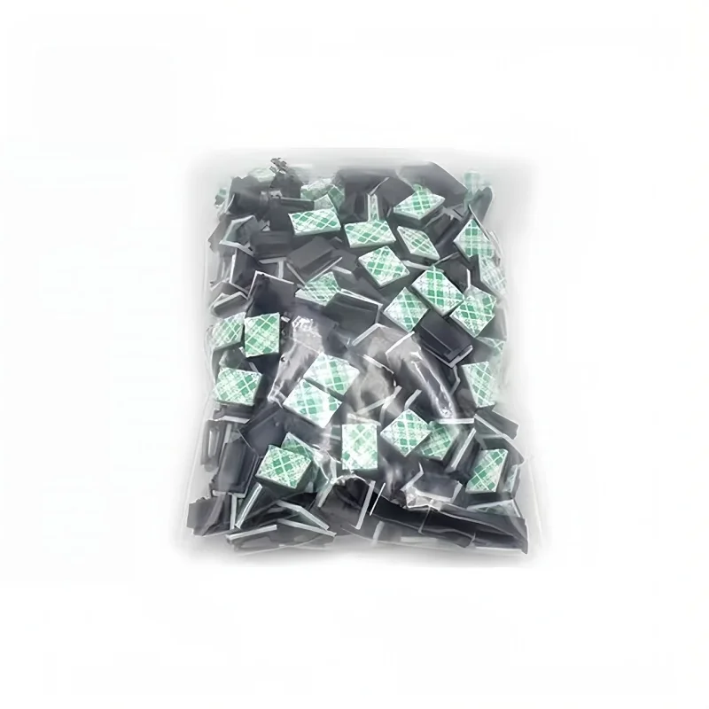 50/100 Adhesive Cable Clips, Self-Adhesive Cable Fixing Clips, Available in Black and White, for Home Wall and Desktop Cable Management and Organization Accessories