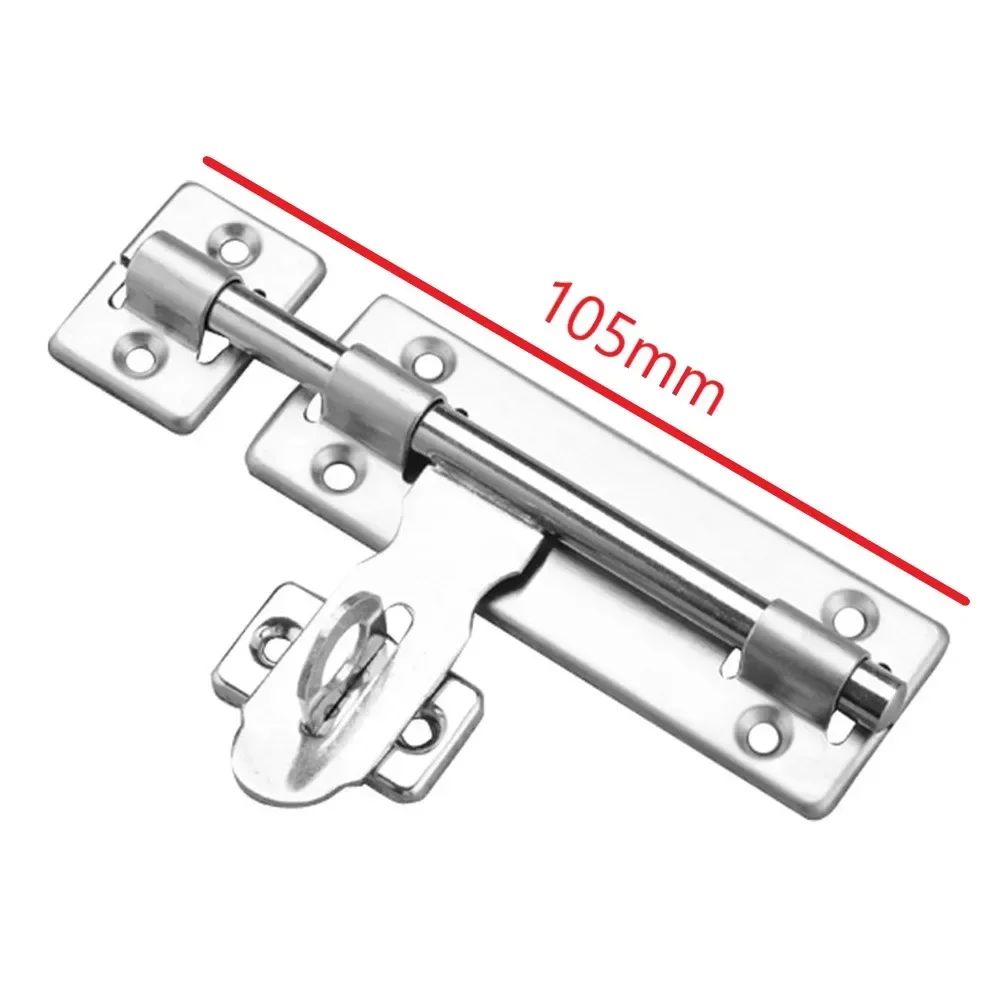 Pernos de pestillo de puerta de acero inoxidable, pernos de bloqueo deslizantes, pestillo de candado, cerrojo, cerradura de puerta de inodoro, Hardware de seguridad antirrobo