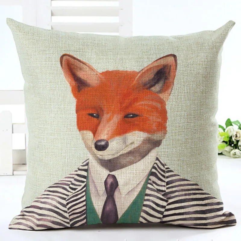 Polar Animal Face Tower Pillow Cover Home Decoration Living Room Sofa Office Seat Cushion Cover 45x45cm Linen Pillowcase