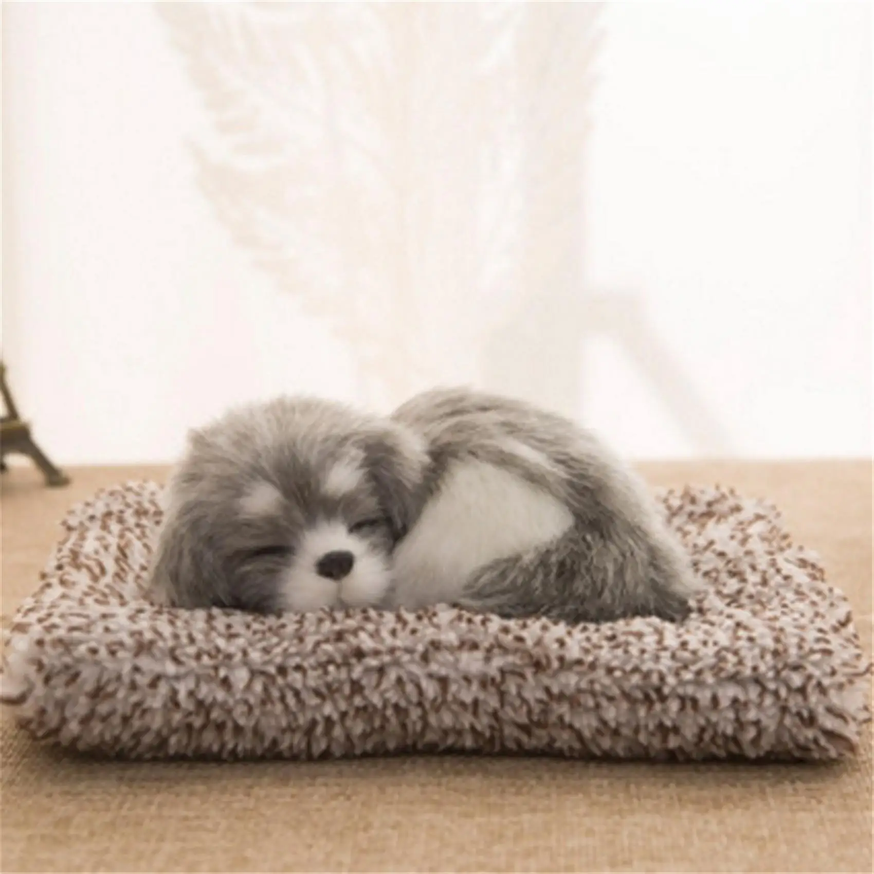 Office desk with the dog ornament