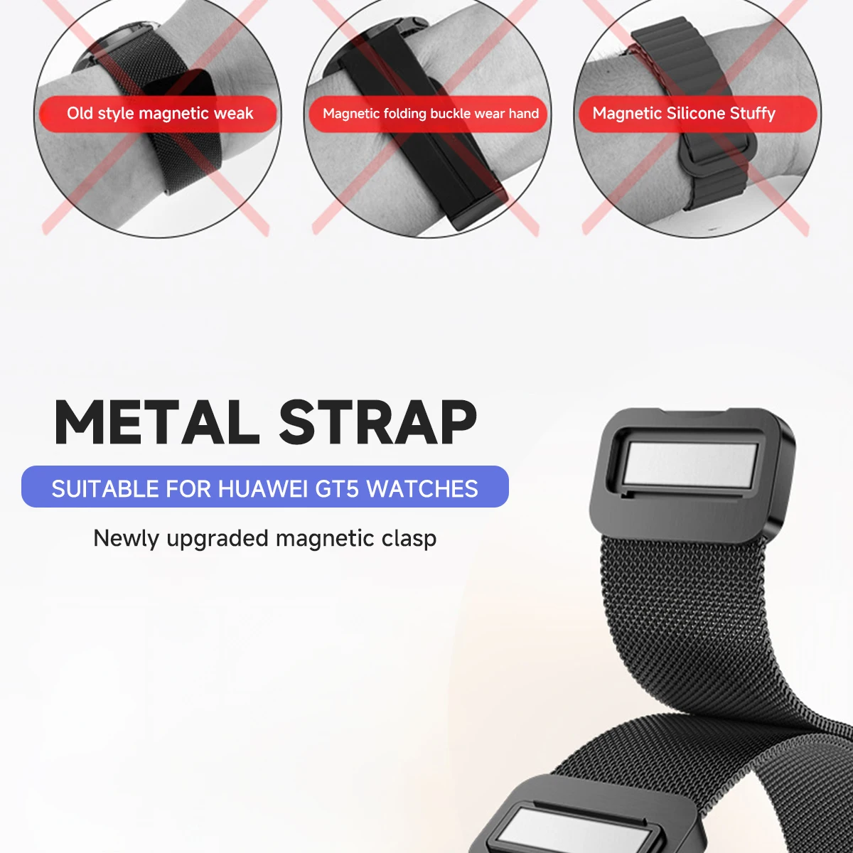 22 мм для HUAWEI WATCH GT5Pro 46, магнитный ремешок из нержавеющей стали для Huawei Watch GT5 4 46 мм, браслет для Amazfit Balance GTR 4 47