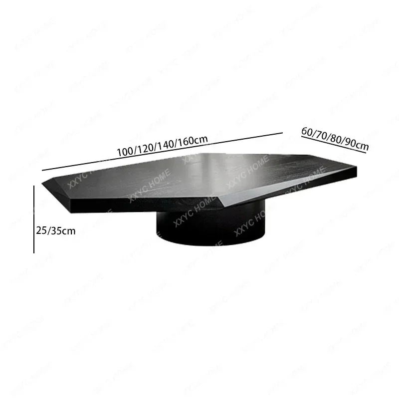 

Sand Wind Irregular Black Special-shaped Solid Wood Coffee Table Modern Living Room Minimalist Coffee Table