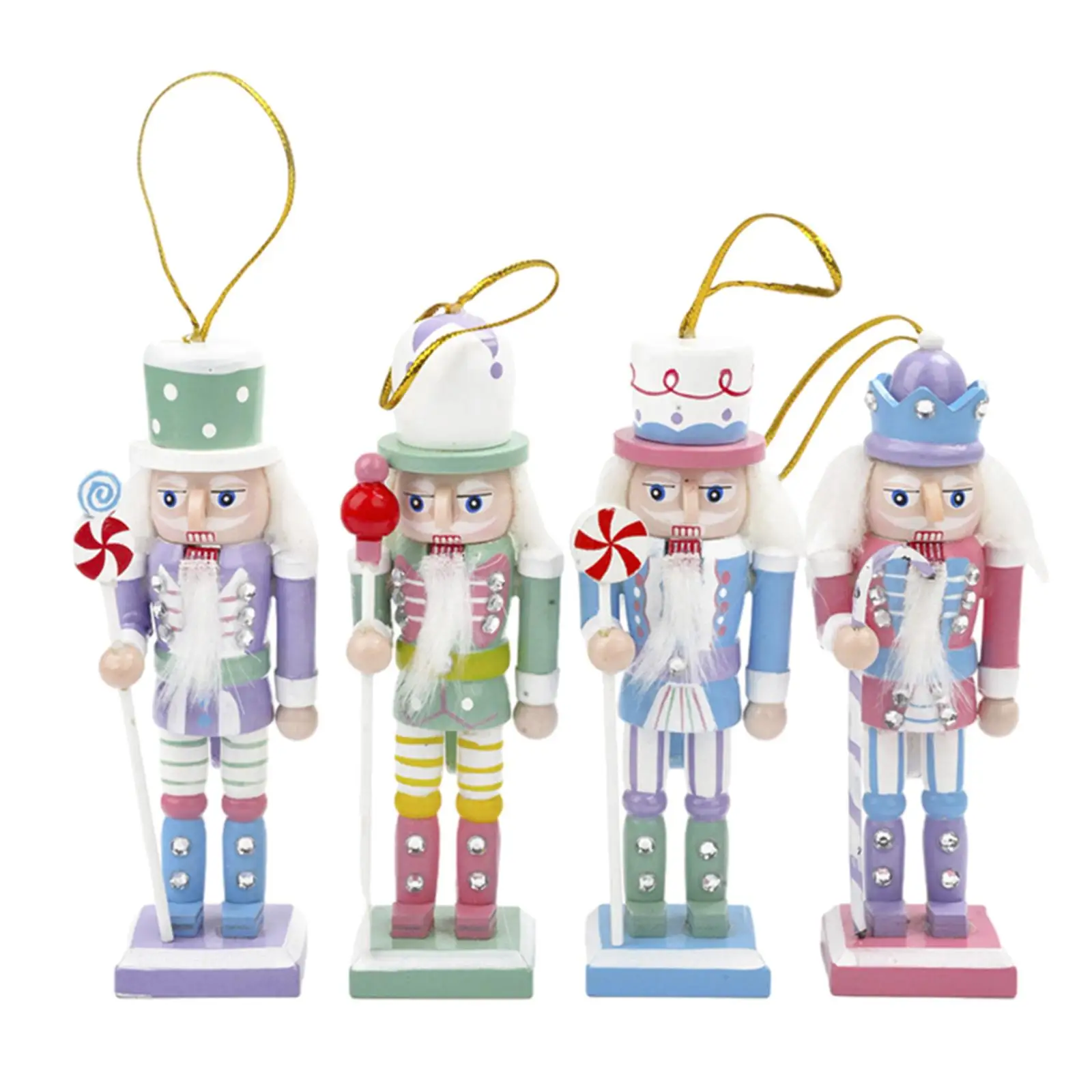 4x Christmas Nutcracker Traditional Hanging Decorations Nutcracker Figure for Xmas Christmas Gift Weddings Birthdays Party