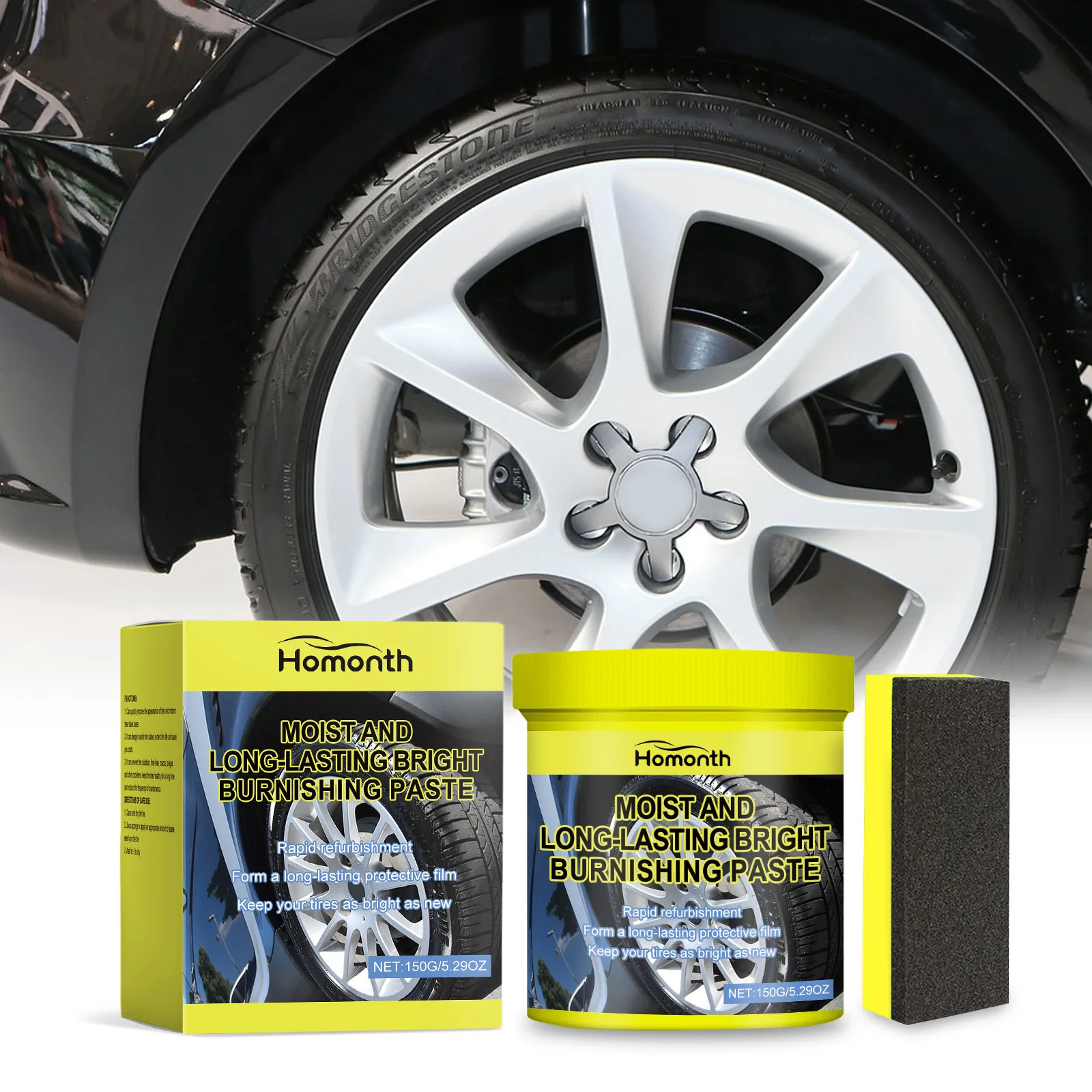

Tire Shine Gel-Tire Dressing Wax To Help Restore Black Shine Protect Rubber From Cracking UV Damage Long-Lasting Gloss Finish