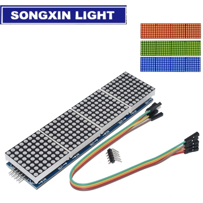 MAX7219 Dot 4 in One Display for Microcontroller Module With 5P Line Amplifier Charging Fm Lora Power Supply Voltage Regulator