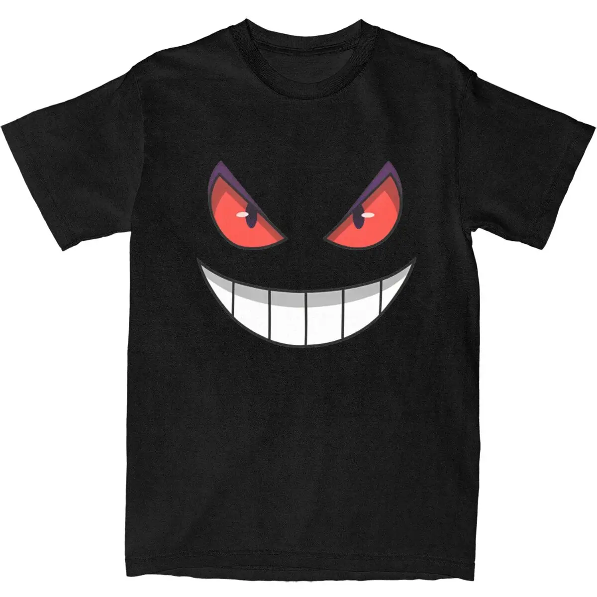 Camisetas de Pokemon Gengar para hombre, ropa de algodón, ropa de calle de playa, camiseta de manga corta con cuello redondo, camiseta informal Harajuku