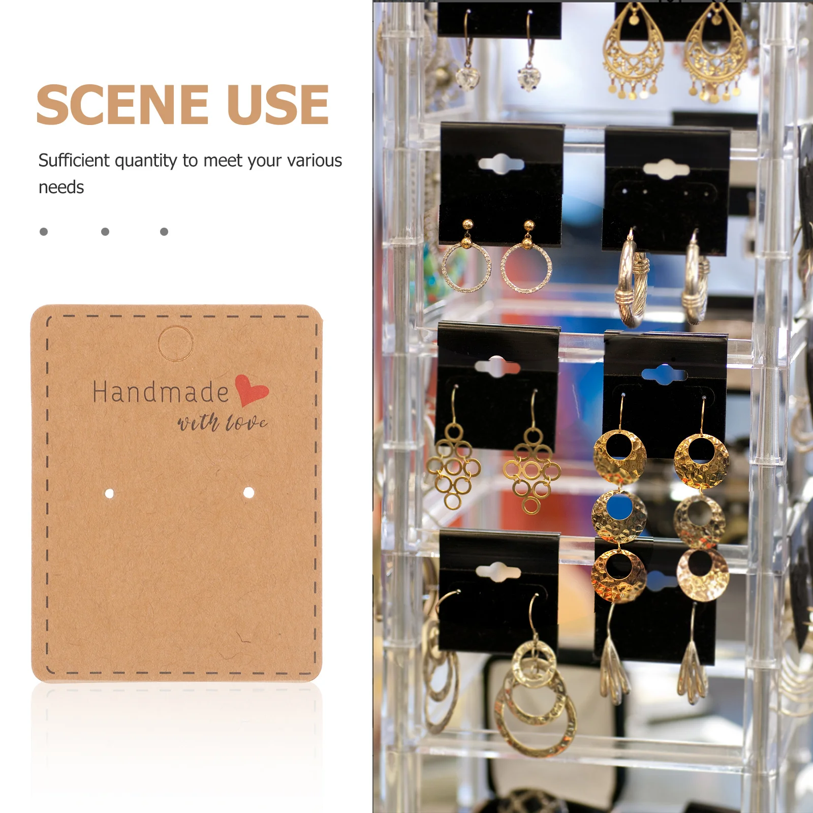 

100Pcs Earrings Display Cards Paper Ear Studs Holder Jewelry Display Tags for Store Packaging Organization Earring Cards