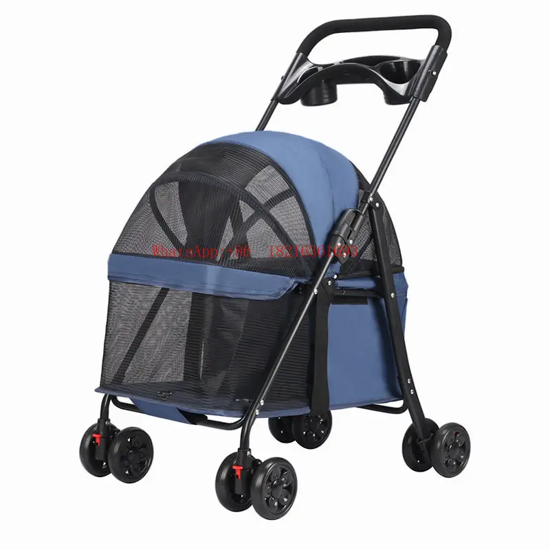 Pet Stroller Cat and Dog Small Pet Stroller Is Light and Foldable When Going Out