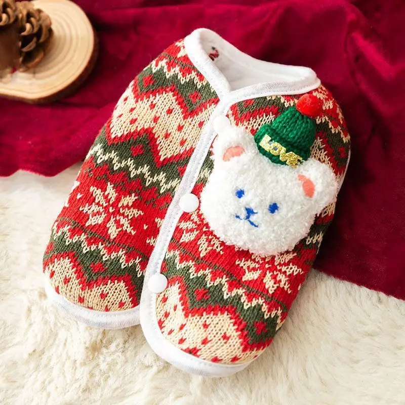 

Christmas Dog Sweater Winter Warm Knitted Vest for Small Pets Teddy Bichon