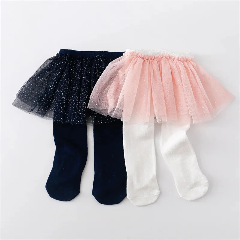 0-12Month Newborn Baby Tights For Girls Cute Cotton Lace Toddler Girl Pantskirt Fashion Infant Girl Pantyhose Autumn Winter New