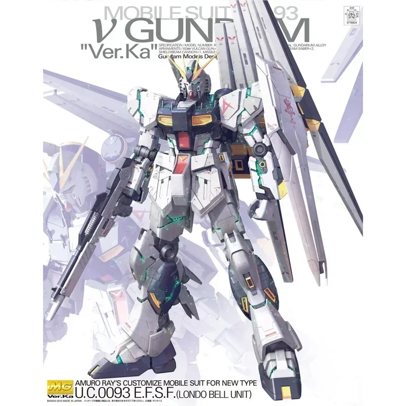 Gundam BANDAI MG 1/100 Amuro Ray RX-93 ΝGUNDAM Ver.Ka Assembly Model Figures Anime Mobile Suit Gift Action Mech Original Product