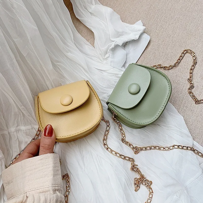 2025 new mini fashion Korean children's shoulder bag trend Joker girl chain small round bag fashion change messenger bag