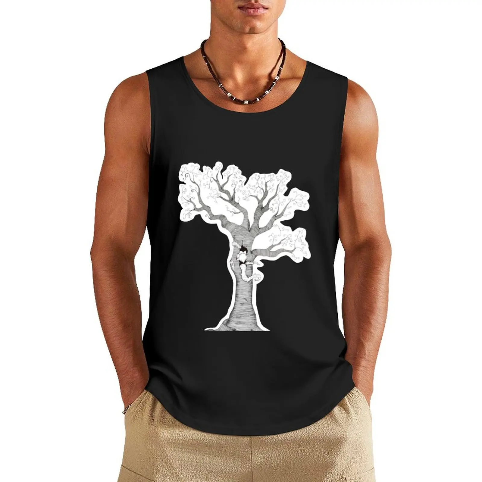 plant growing out of tree Tank Top bodybuilding t-shirt tops sleeveless T-shirt male