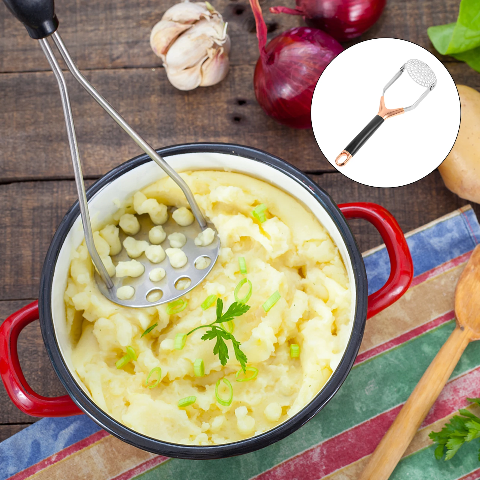 

Potato Masher Manual Presser Kitchen Tool Small Smasher Stainless Steel Potatoes