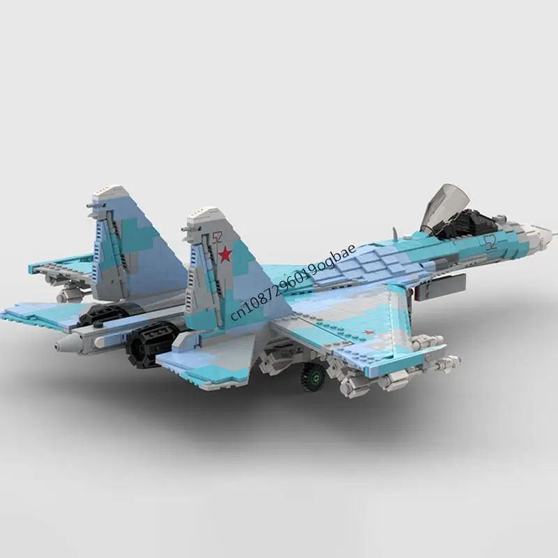 2006PCS WW2 Militaire MOC schaal 1:35 Su-27 Flanker vliegtuigen model DIY creatieve ideeën Gevechtsvliegtuig Montage Puzzel ChildToy Gift