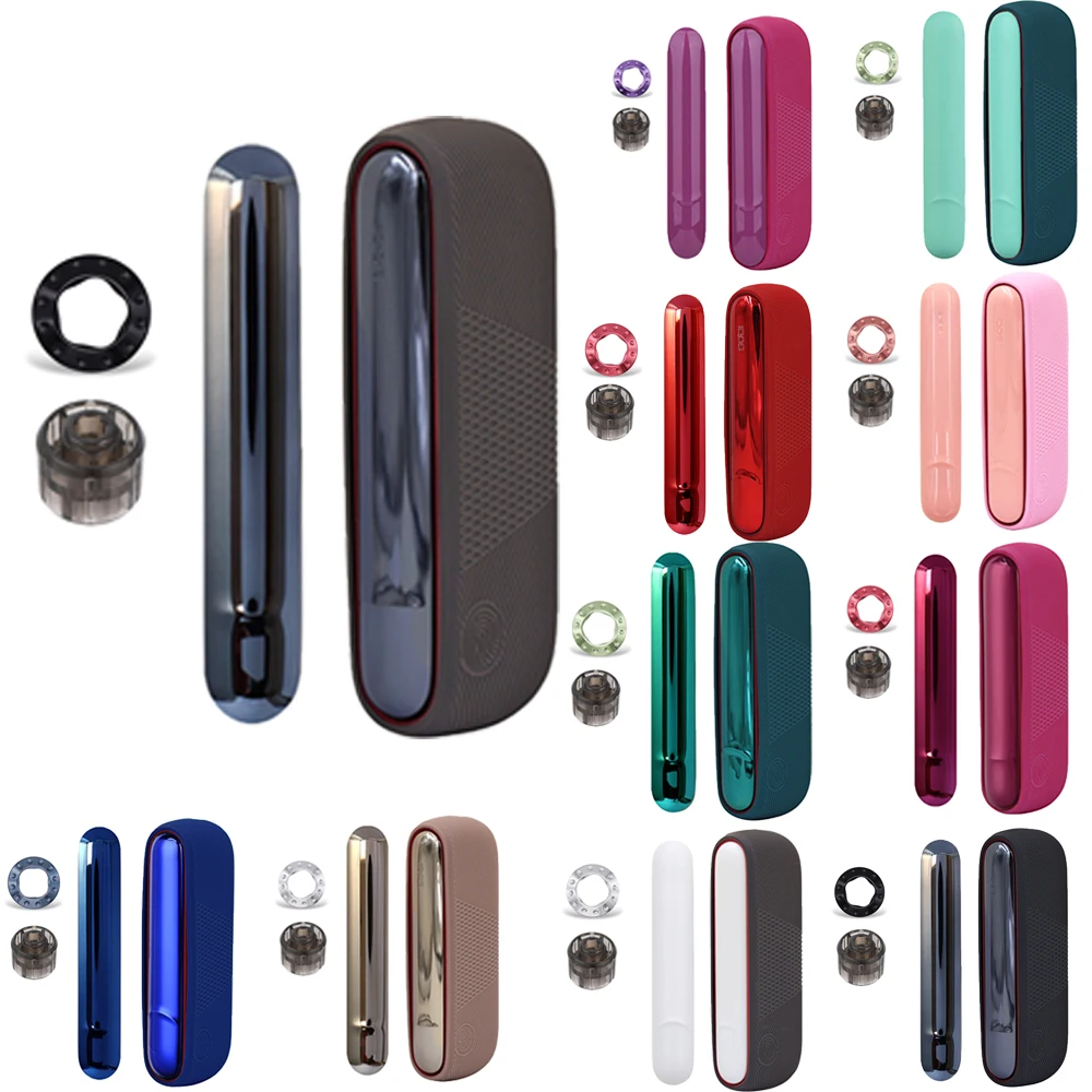 11 Colors Cap Ring + Case + Door Cover for IQOS ILUMA Skin Silicon Case for IQOS ILUMA Decoration Accessories Replaceable Cover