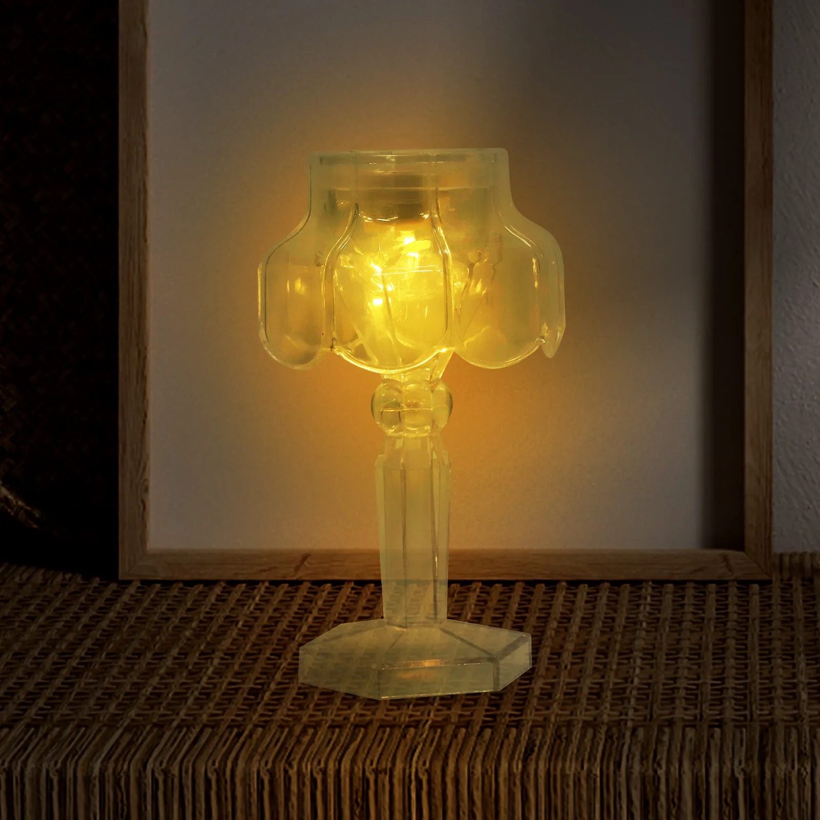 Small Night Lamp PP Material Non-Dazzling Warm LED Light for Bedroom Desk Nightstand Nursery Living Room Decorative Atmosphere