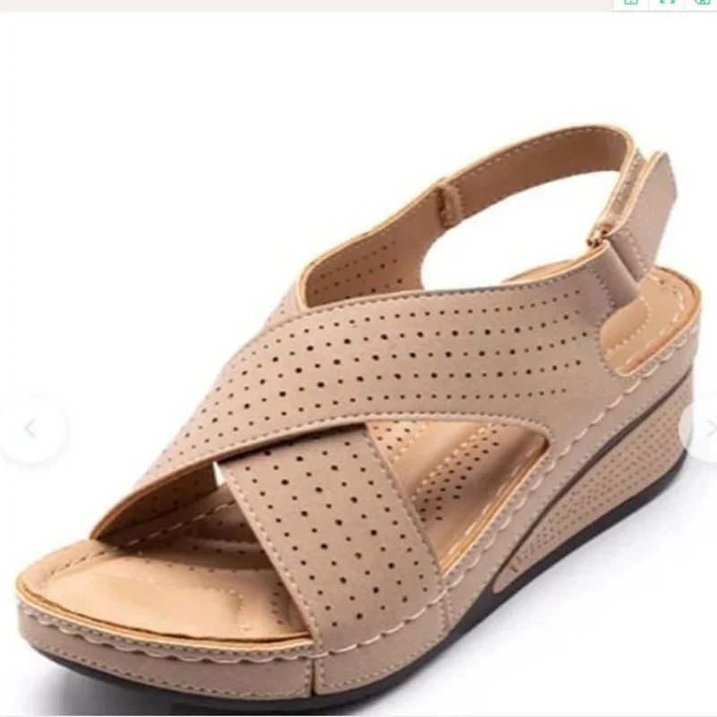 Women Sandals Summer 2024 Hollow Wedges Sandals Female Casual Plus Size 44 Shoes of Women Retro Sandalis Woman Platform Shoes