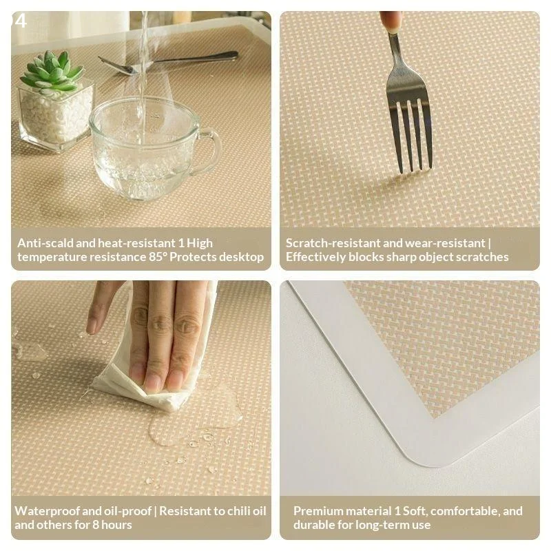 Rattan Texture Table Mat 40x60cm Waterproof Oilproof Table Pad Non Slip Desktop Protector For Dining Table Home Decor